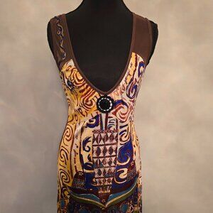 Women's Large Made in Italy Stretchy, Assymetrical Off-shoulder Dress